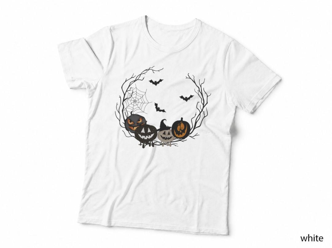 Pumpkin Jack-O-Lantern Faces Fall T-Shirt, Autumn Season Graphic Tee