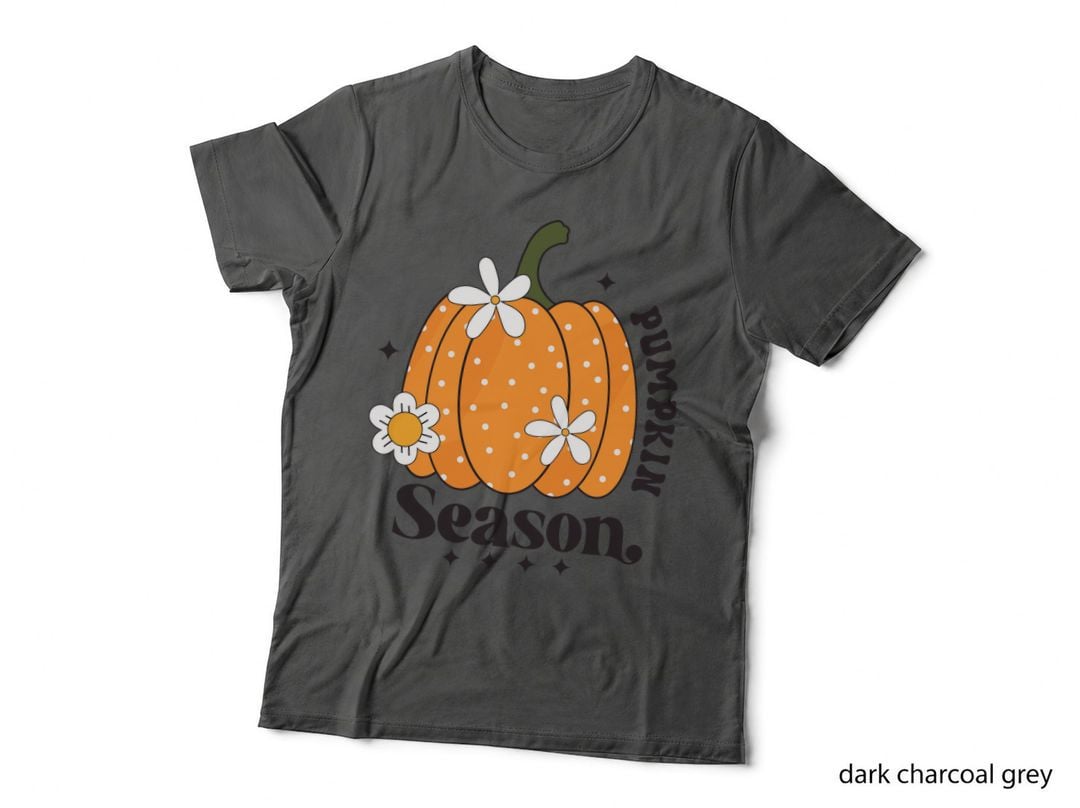 Pumpkin Muffin Season Fall T-Shirt, Pumpkin Muffin Season with Flowers Autumn