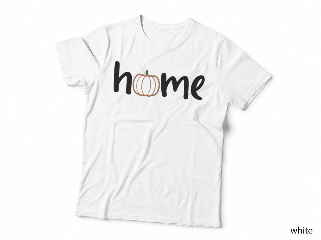 Pumpkin Outline Orange Lines Fall T-Shirt, Autumn Season Graphic Tee