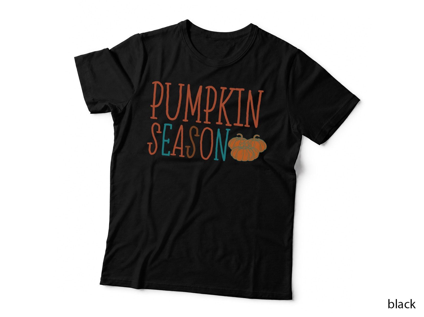 Pumpkin Season Fall T-Shirt, Colorful Gradient Pumpkin Text Design Autumn Tee