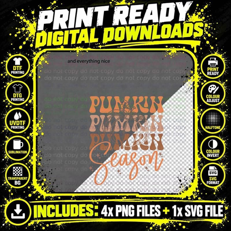 Pumpkin Season Fall T-Shirt, Pumpkin Stack Letters Text Png SVG Digital Bundle