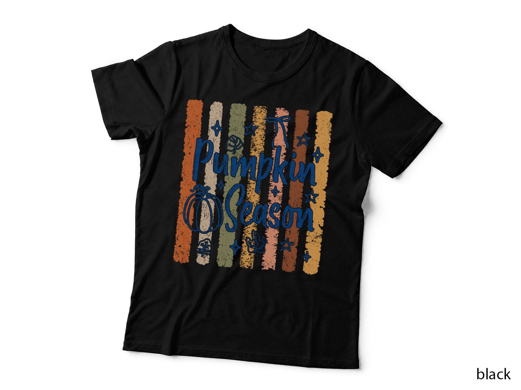 Pumpkin Season Halloween T-Shirt, Pumpkin Season Rustic Speckled Stripe Spooky