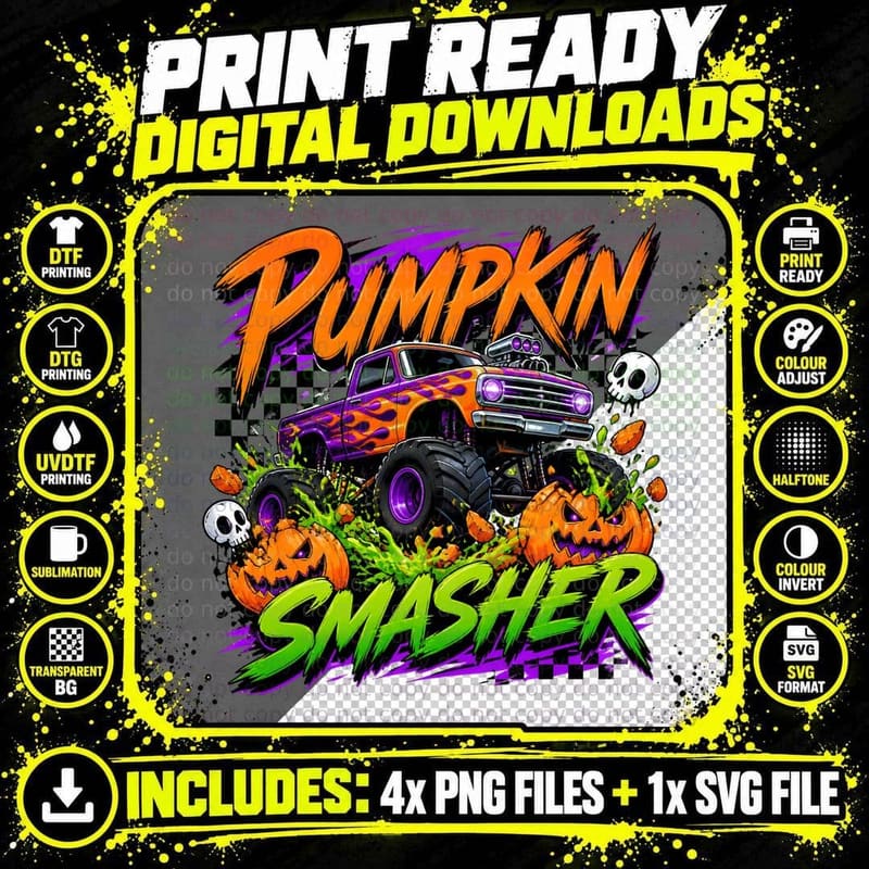 Pumpkin Smasher Halloween T-Shirt, Pumpkin Smasher Png SVG Digital Bundle