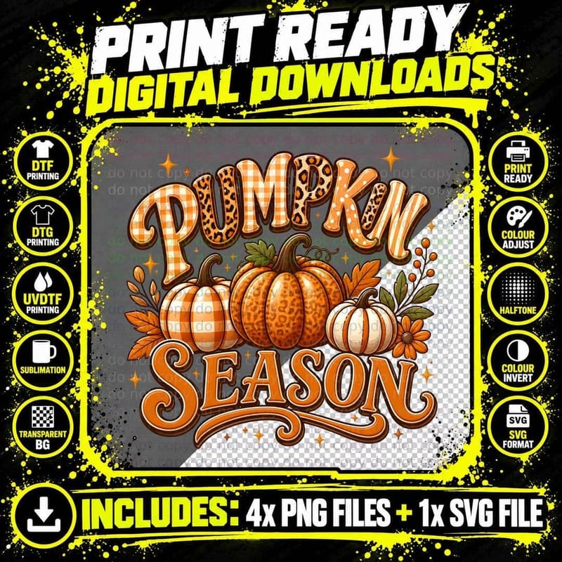Pumpkin Spice Season Fall T-Shirt, Pumpkin Spice with Png SVG Digital Bundle