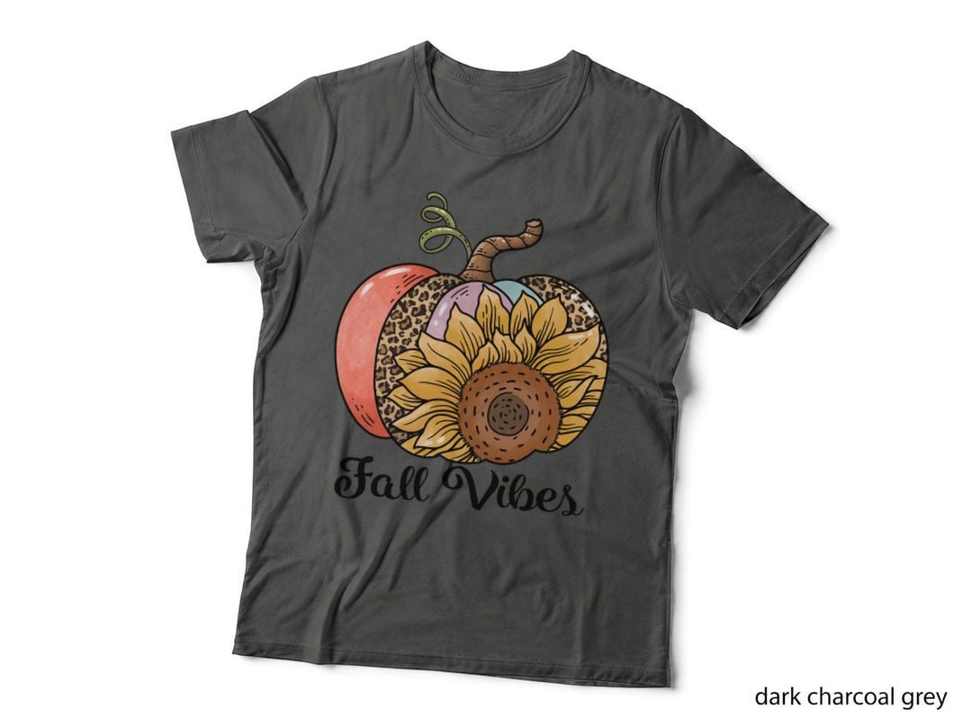 Pumpkin Sunflower Apple Vine Fall T-Shirt, Autumn Season Graphic Tee