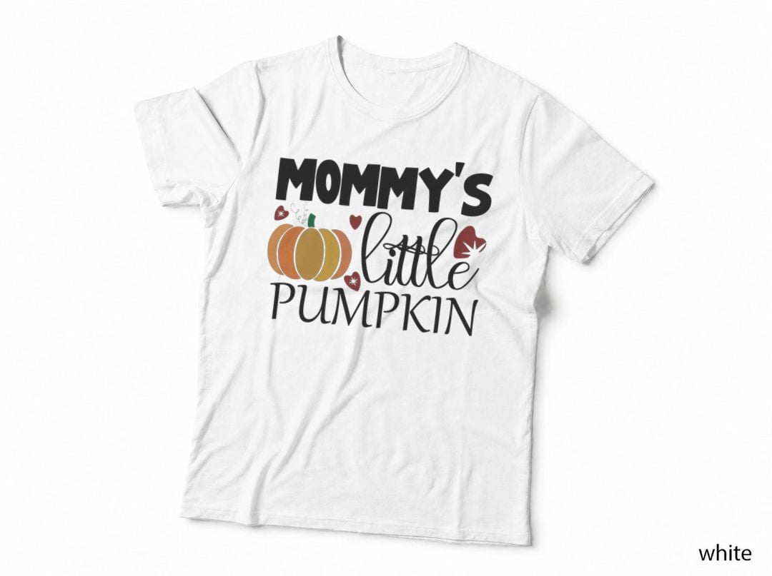Pumpkin with Red Leaves Fall T-Shirt, Autumn Season Graphic Tee