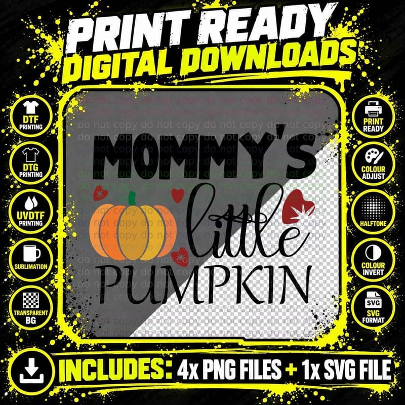 Pumpkin with Red Leaves Fall T-Shirt Png SVG Digital Bundle