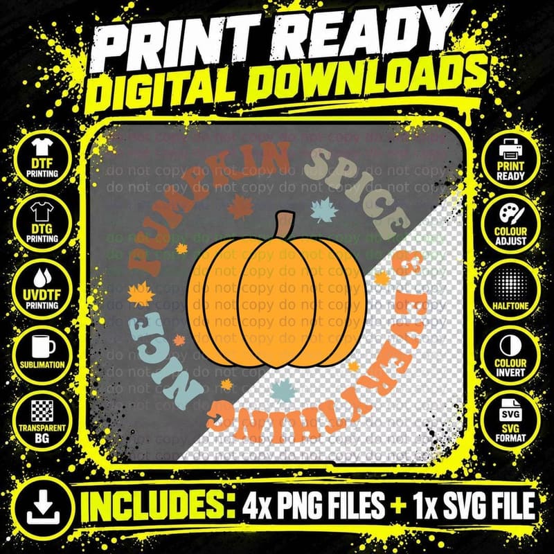 Pushing Spice & Singin Onthill Fall T-Shirt Png SVG Digital Bundle
