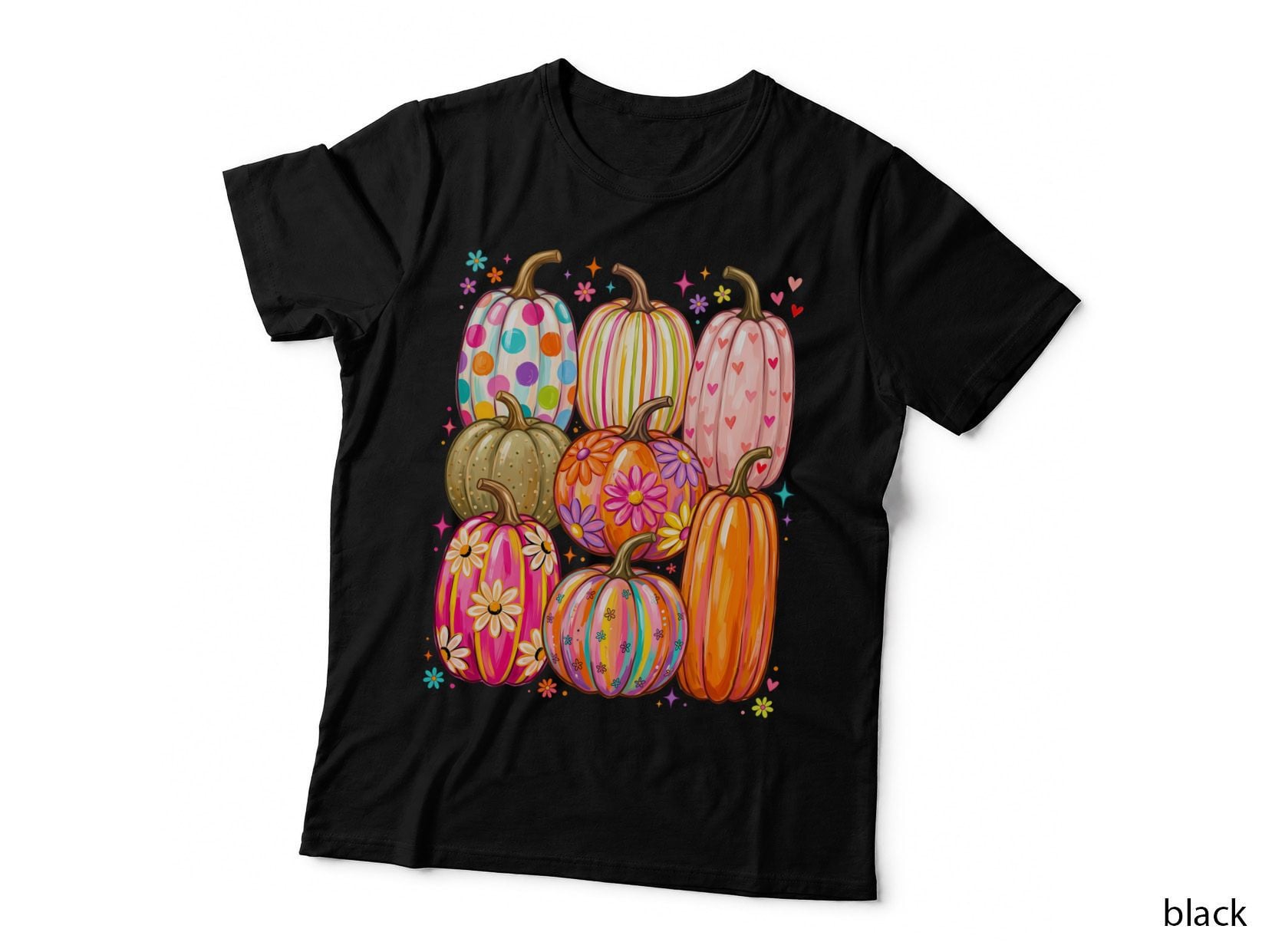 Rainbow Multi-Colored Pumpkin Collection Bright Fall T-Shirt