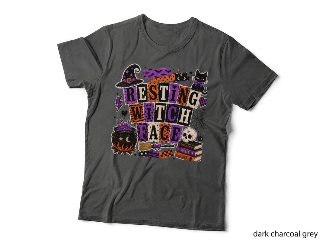 Salem Halloween T-Shirt, Witch Broomstick Village Moonlight Spooky Tee