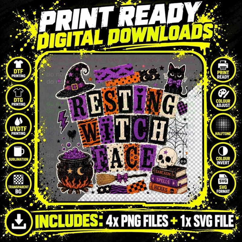 Salem Halloween T-Shirt, Witch Broomstick Village Png SVG Digital Bundle