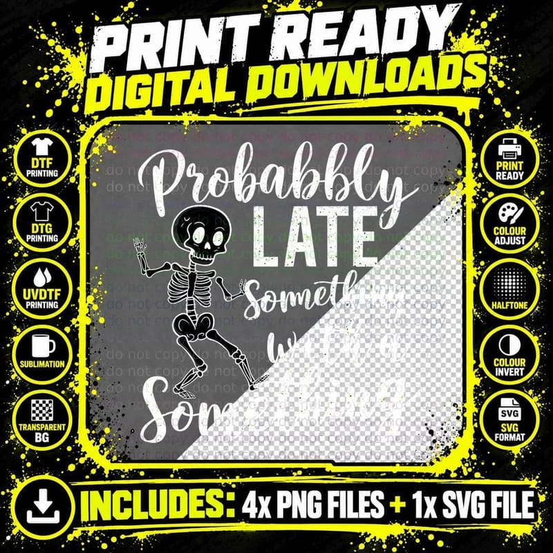 Skeleton Dancing with Sparkles T-Shirt Png SVG Digital Bundle