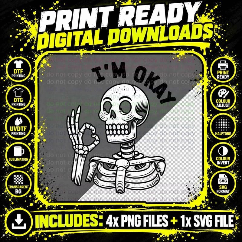 Skeleton Hand Peace Sign T-Shirt, Funny Sarcastic Png SVG Digital Bundle
