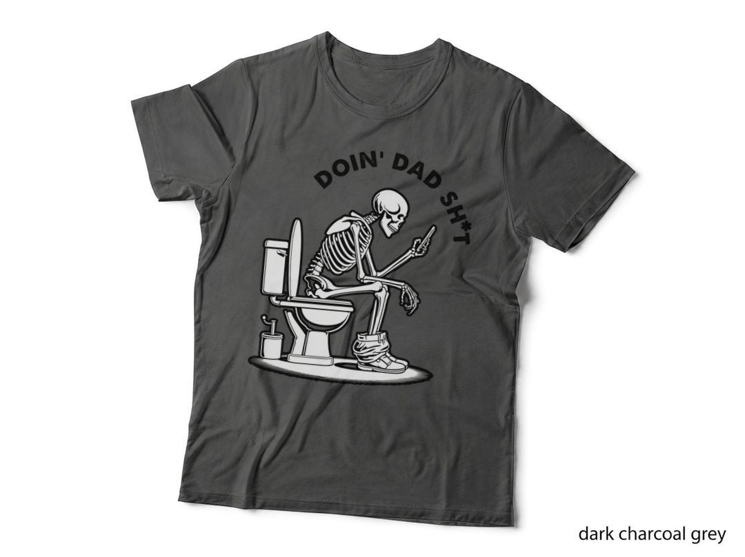 Skeleton Seated Toilet Humor T-Shirt, Funny Sarcastic Graphic Tee