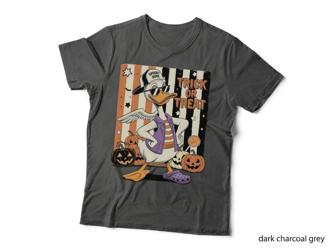Spooky Dude Trick or Treat Halloween T-Shirt, Cool Duck Spooky Halloween