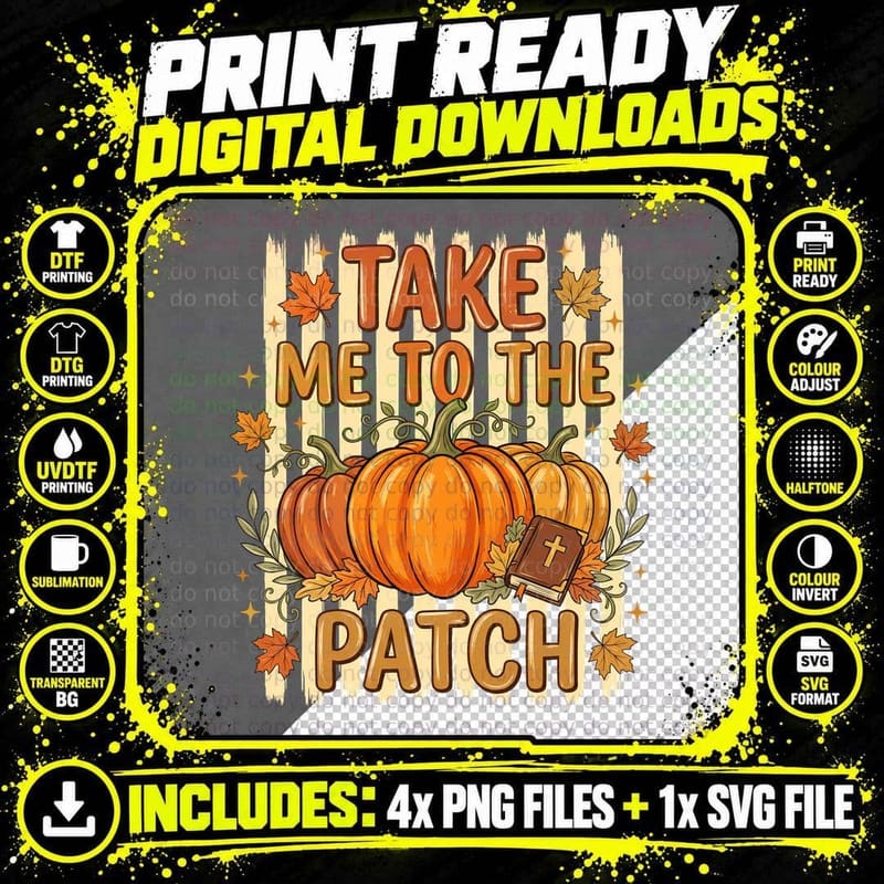 Spooky Season Fall T-Shirt, Striped Colorful Pumpkin Png SVG Digital Bundle