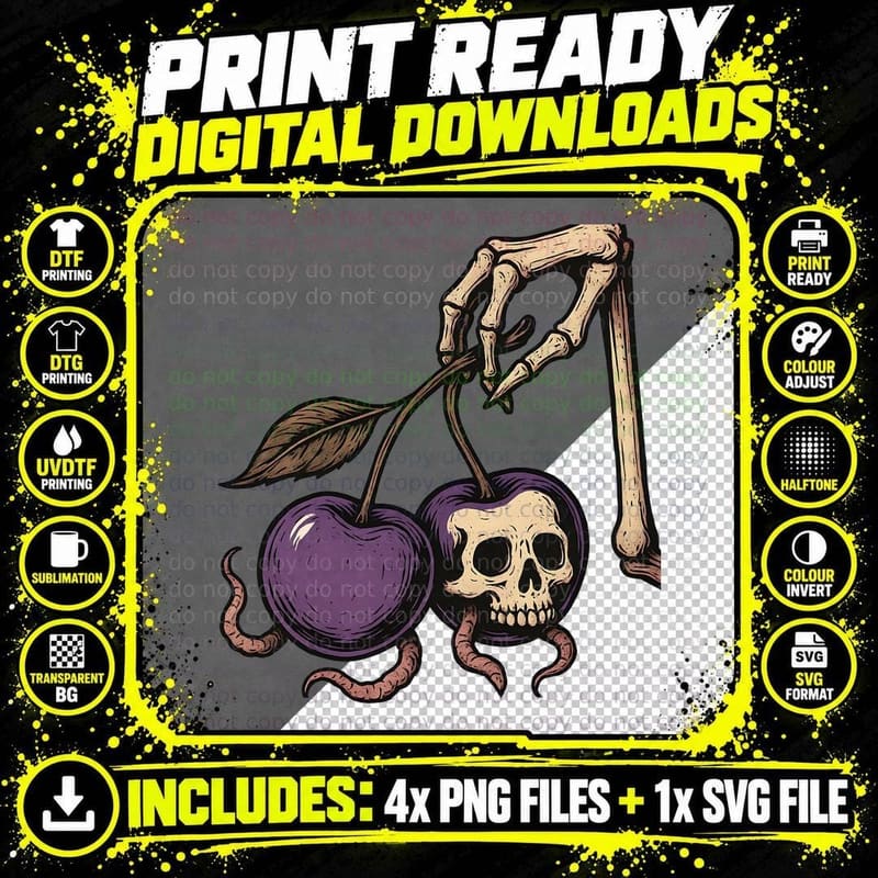 Spooky Season Halloween T-Shirt, Skull Hanging Pumpkins Png SVG Digital Bundle
