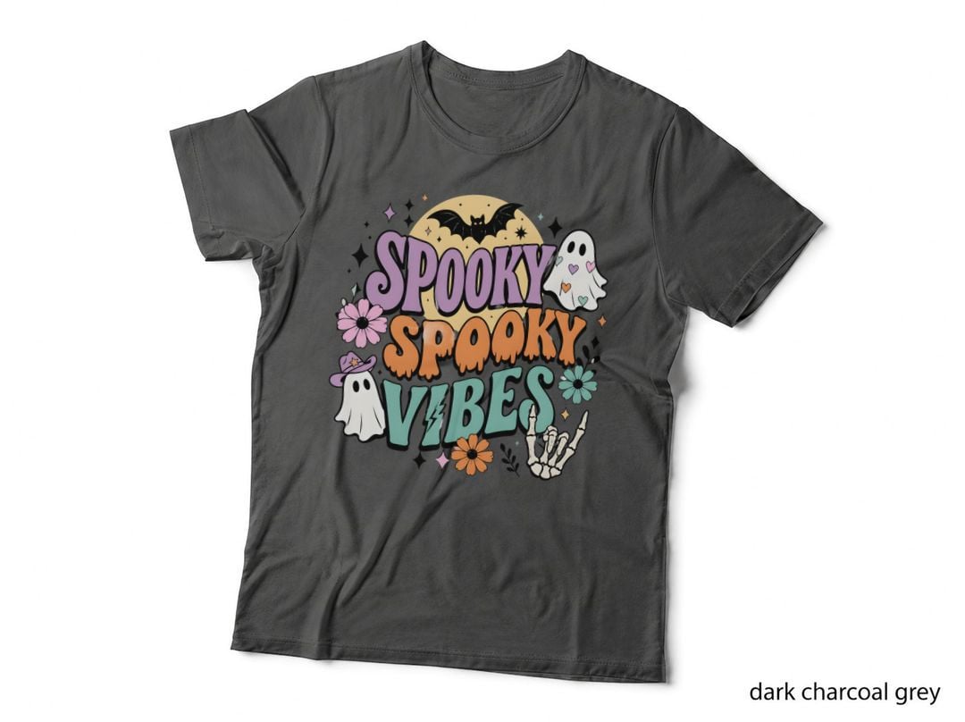 Spooky Vibes Halloween T-Shirt, Spooky Vibes Flowers Spooky Tee