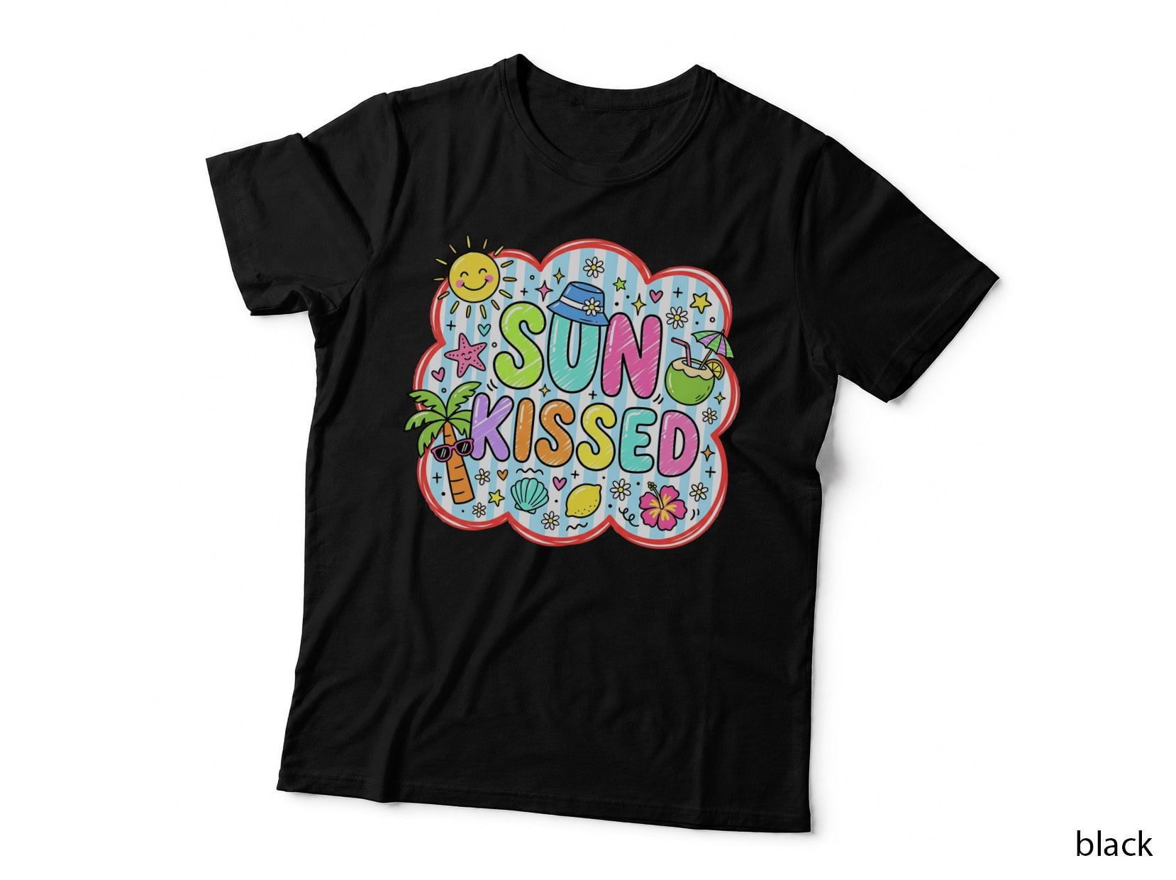 Stay Salty Summer T-Shirt, Skeleton on Pink Unicorn Waves Sunny Tee