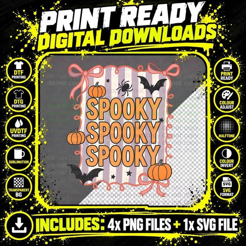 Sugar Skull Moon with Flowers Halloween T-Shirt Png SVG Digital Bundle