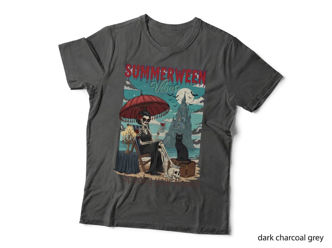 Summerween Vibes Spooky Year Round Funny Halloween T-Shirt