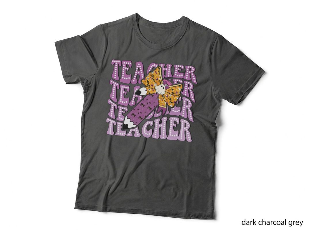 Teacher T-Shirt, Halloween Teacher Costume Bow Tie Graphic Tee
