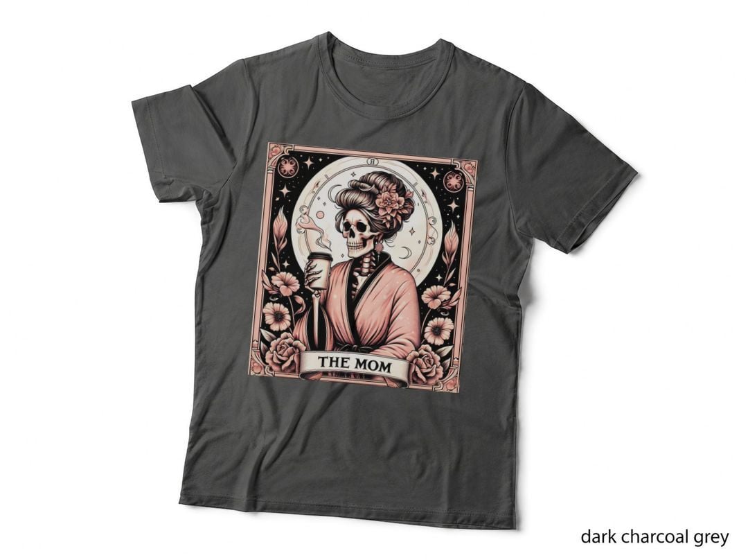 The Mom Funny Mama T-Shirt, Skeleton Mom Holding Coffee Graphic Tee