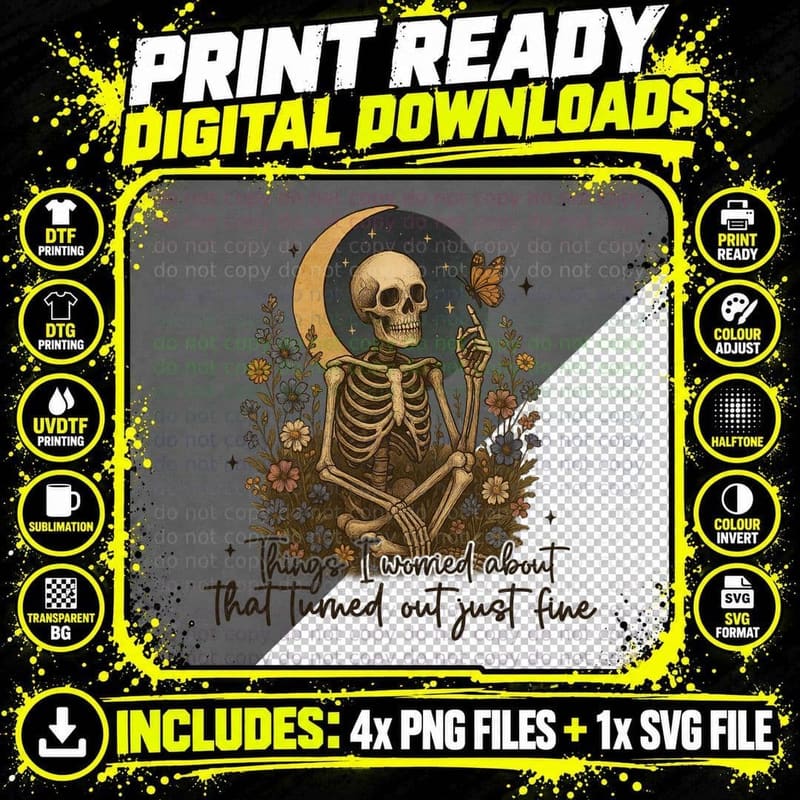 Things I Worried About That Turned Out Just Fine Png SVG Digital Bundle