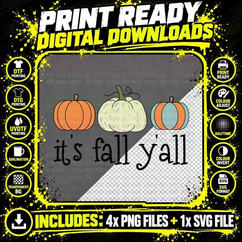 Three Pumpkins Different Colors Fall T-Shirt Png SVG Digital Bundle