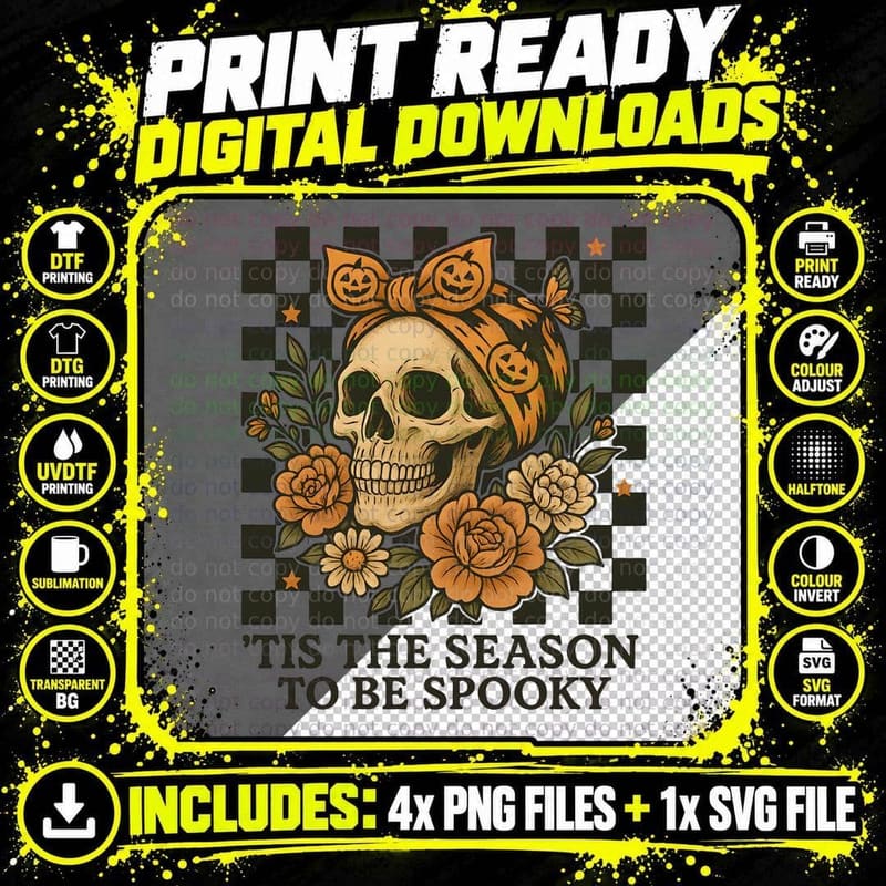 Tis the Season to Be Spooky Halloween T-Shirt Png SVG Digital Bundle