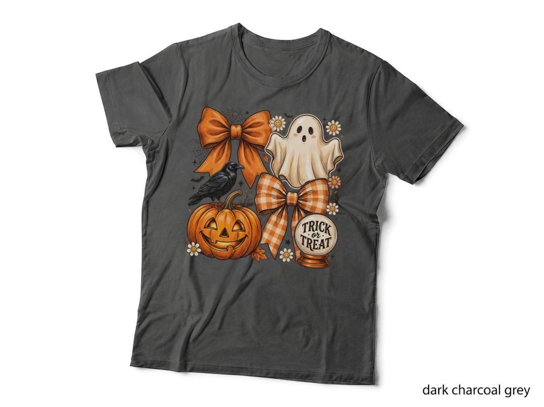Trick or Treat Halloween T-Shirt, Ghost Pumpkin Candy Trick-Or-Treat Spooky Tee
