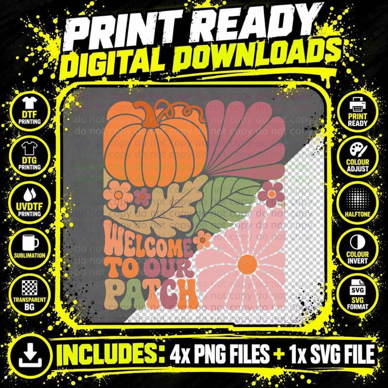 Welcome Fall Halloween T-Shirt, Pumpkin Surrounded Png SVG Digital Bundle