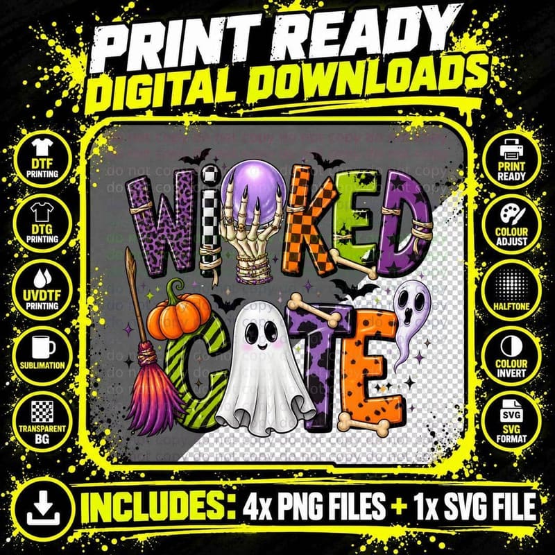 Wicked Life Halloween T-Shirt, Wicked Life Spooky Mix Png SVG Digital Bundle