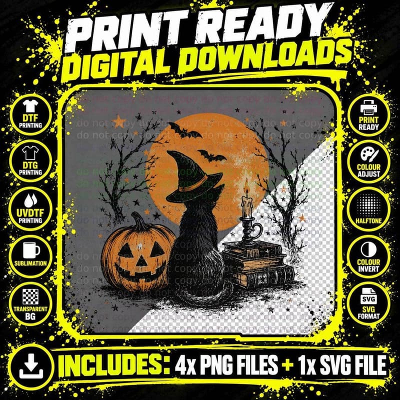 Wizard Duck Magic Cauldron Halloween T-Shirt Png SVG Digital Bundle