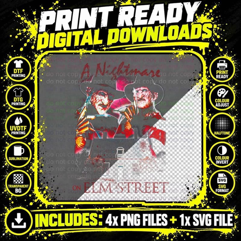 A Nightmare on Elm Street Horror T-Shirt Png SVG Digital Bundle