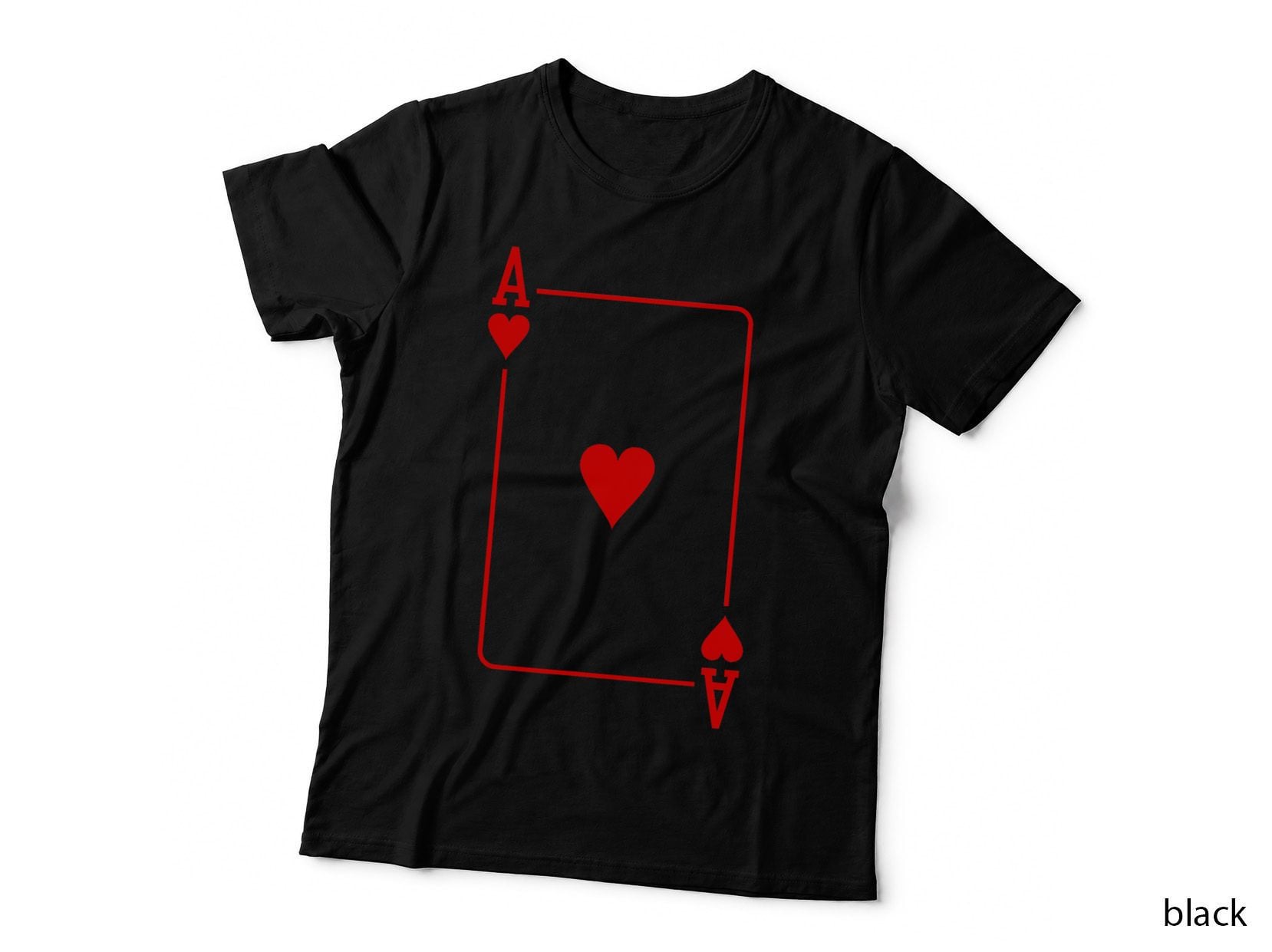 ACE OF Hearts Playing CARD POKER Player Halloween Costume T-Shirt