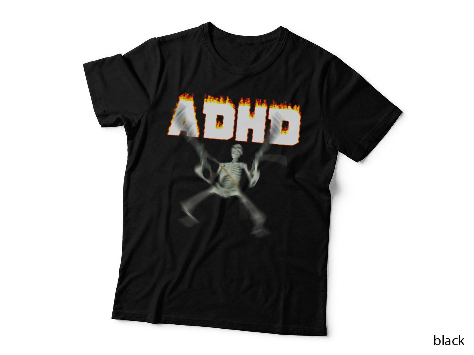 ADHD Skeleton Meme, Funny Halloween Costume, Adult Humor T-Shirt