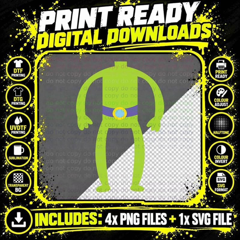 Alien Costume Kids Cute Alien Halloween, Space Theme Png SVG Digital Bundle