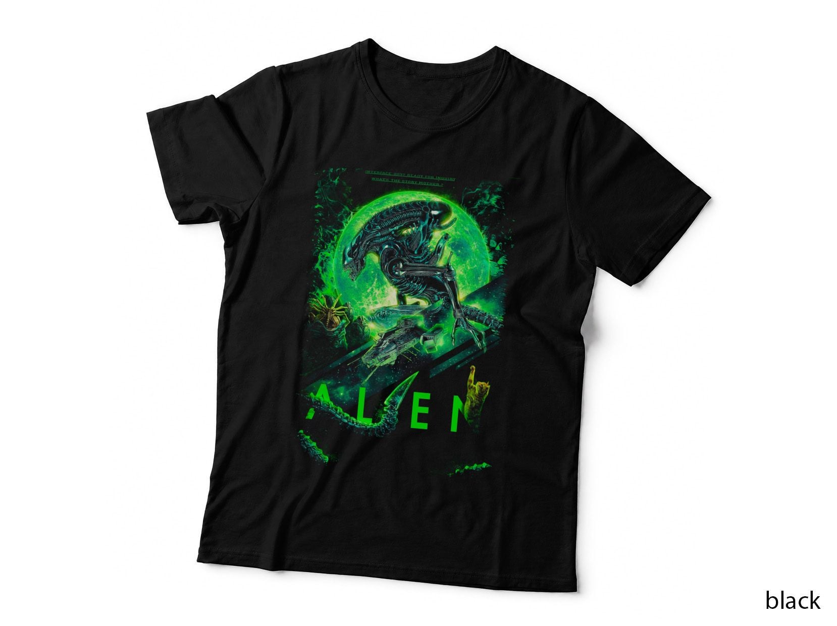 Alien Spaceship T-Shirt, Sci-Fi Horror Print, Space Invader Tee