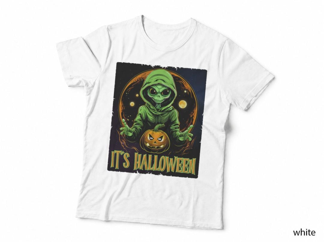 Alien in the Space Jack O Lantern Funny Alien Halloween T-Shirt