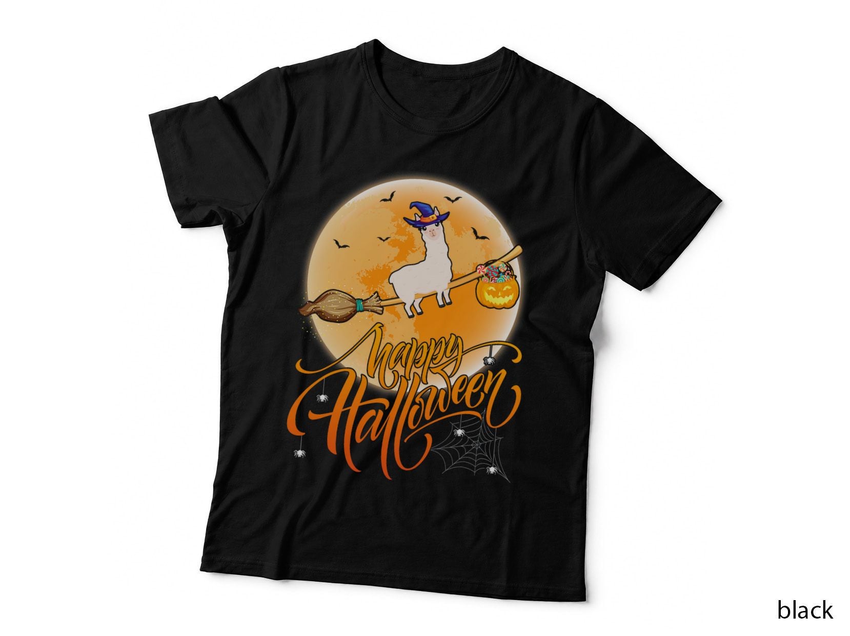 Alpaca Ride Witch Shotgun Moon Vintage Alpaca Halloween T-Shirt