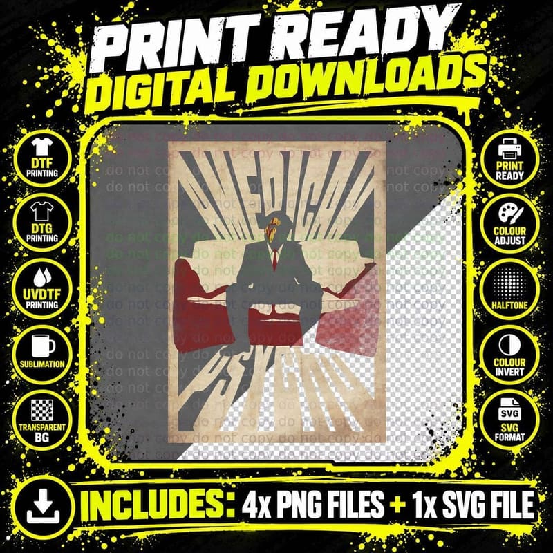 American Psycho T-Shirt, Vintage Horror Style Png SVG Digital Bundle