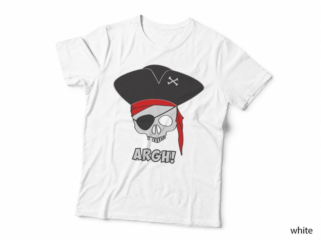 Argh! Pirate Shirt, Funny Halloween Costume Skeleton Skull, Men's T-Shirt