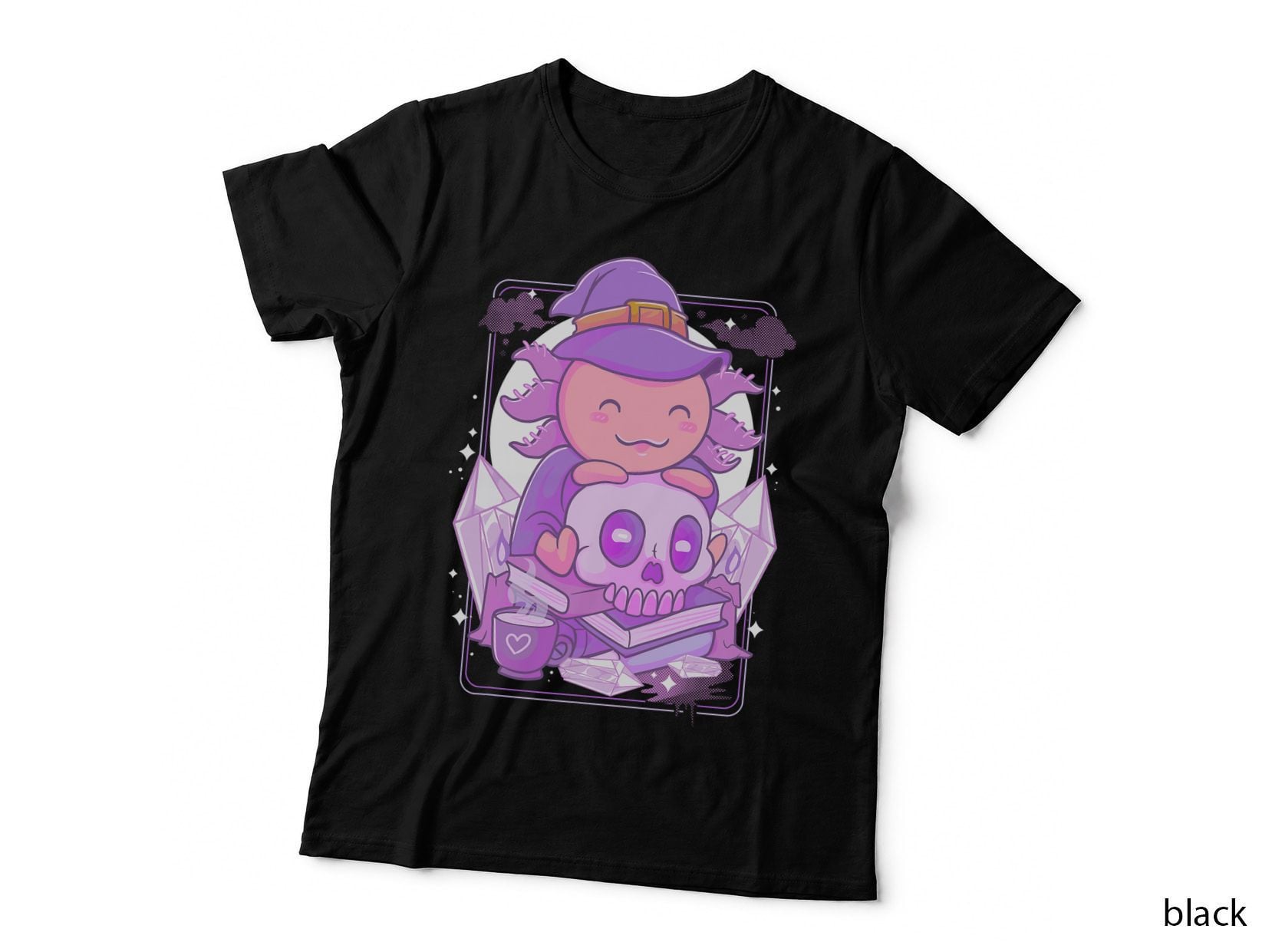 Axolotl Witch Halloween Witchcraft Cute Axolotl Pastel Goth T-Shirt