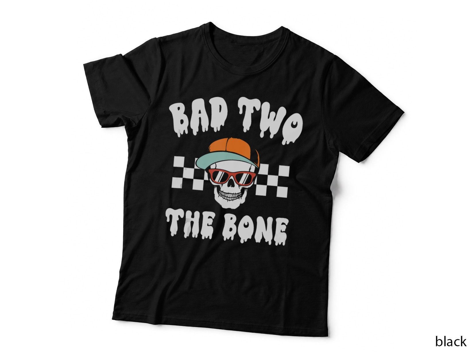 Bad to the Bone Skeleton Halloween Two Birthday Toddler Kids T-Shirt