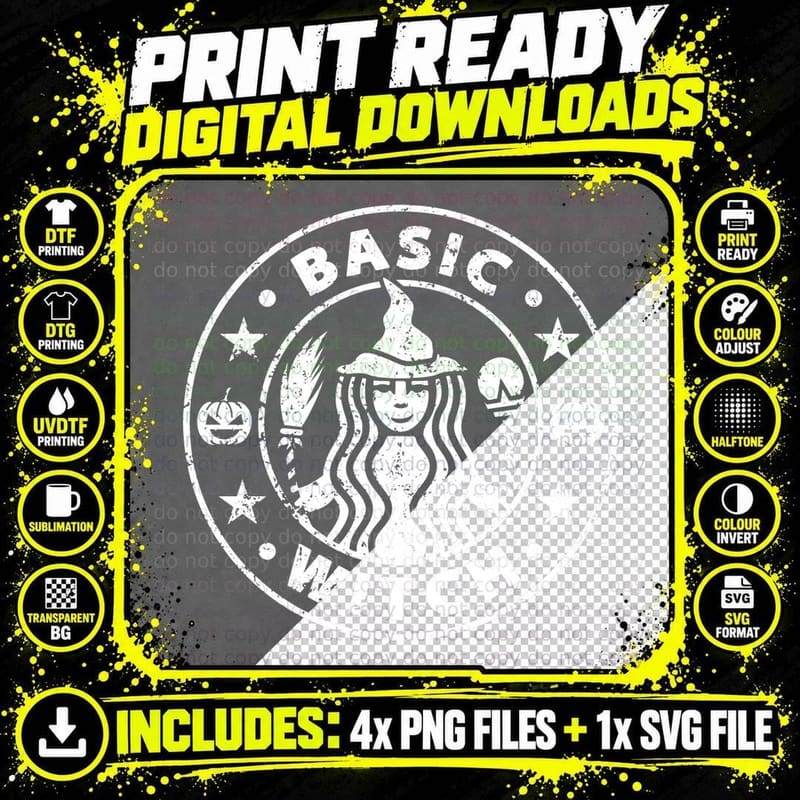 Basic Witch, Halloween Costume, Spellcaster, Magic Png SVG Digital Bundle