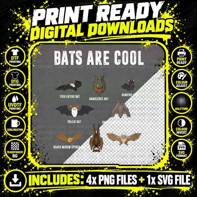 Bats Are Cool Learning Science Is Fun for Kids Png SVG Digital Bundle