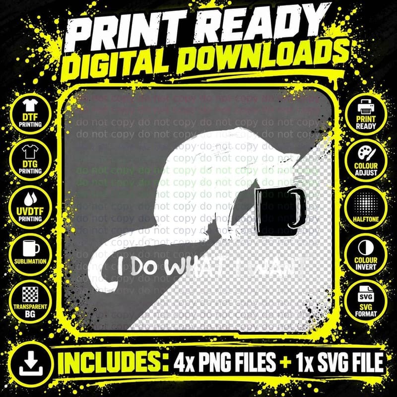 Black Cat Do What I Want Red Cup Funny My Cat, for Women Png SVG Digital Bundle