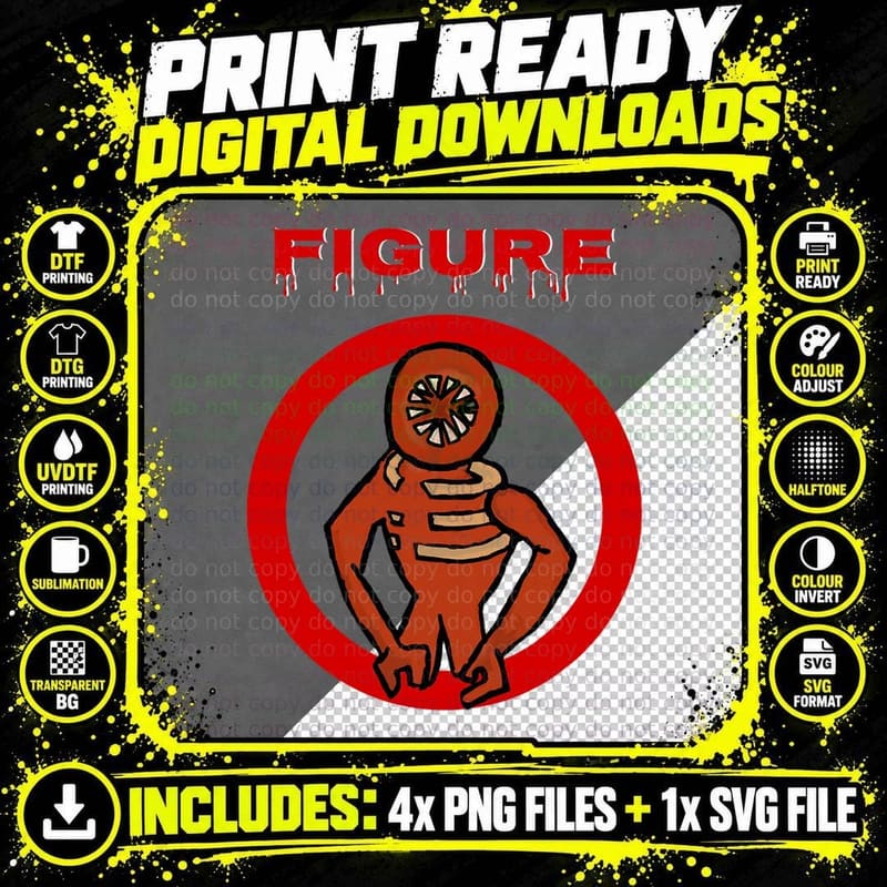 Black Monster Horror Game Doors Figure T-Shirt Png SVG Digital Bundle