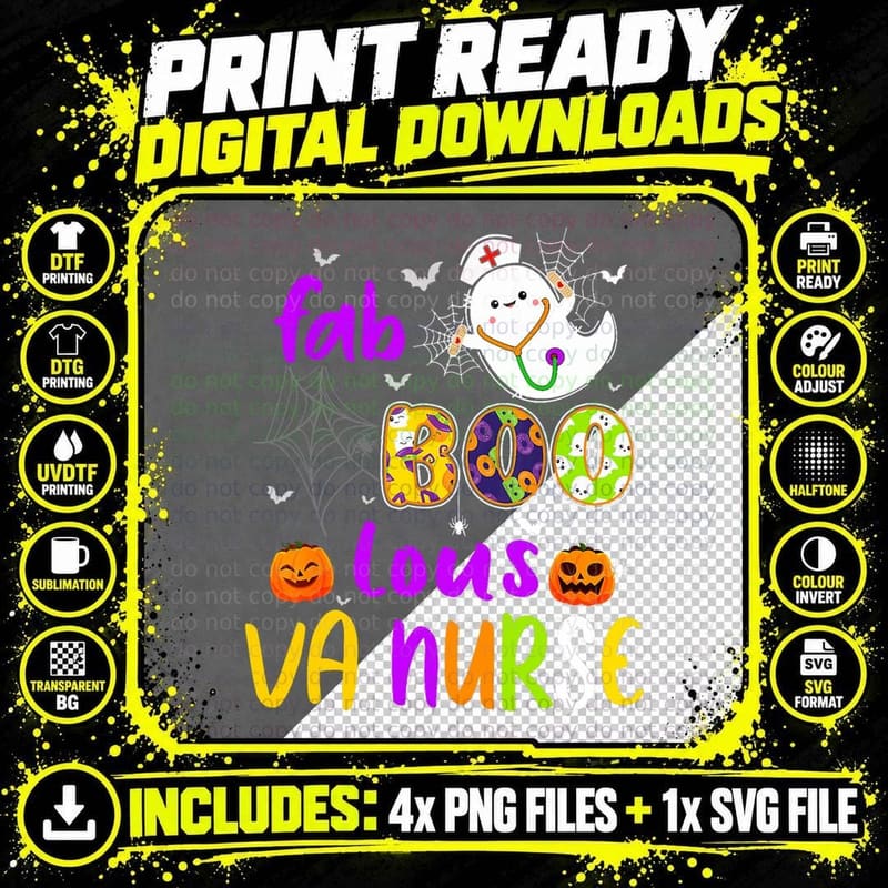 Boo Halloween Costume Va Nurse Va Squad Medical T-Shirt Png SVG Digital Bundle